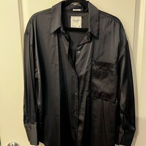 Oversized Silk Button Down